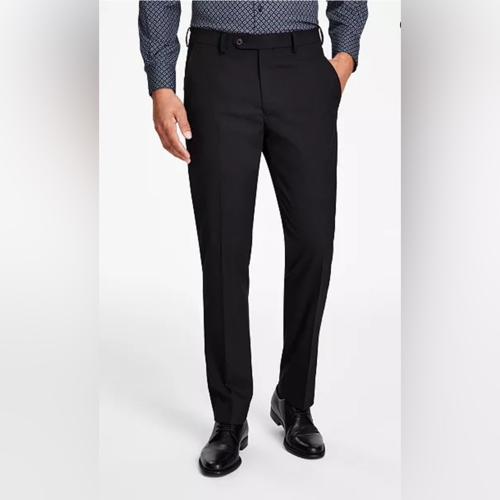 NWOT Alfani Flat Front Flex Pants, Trousers 32 x 30 in Black